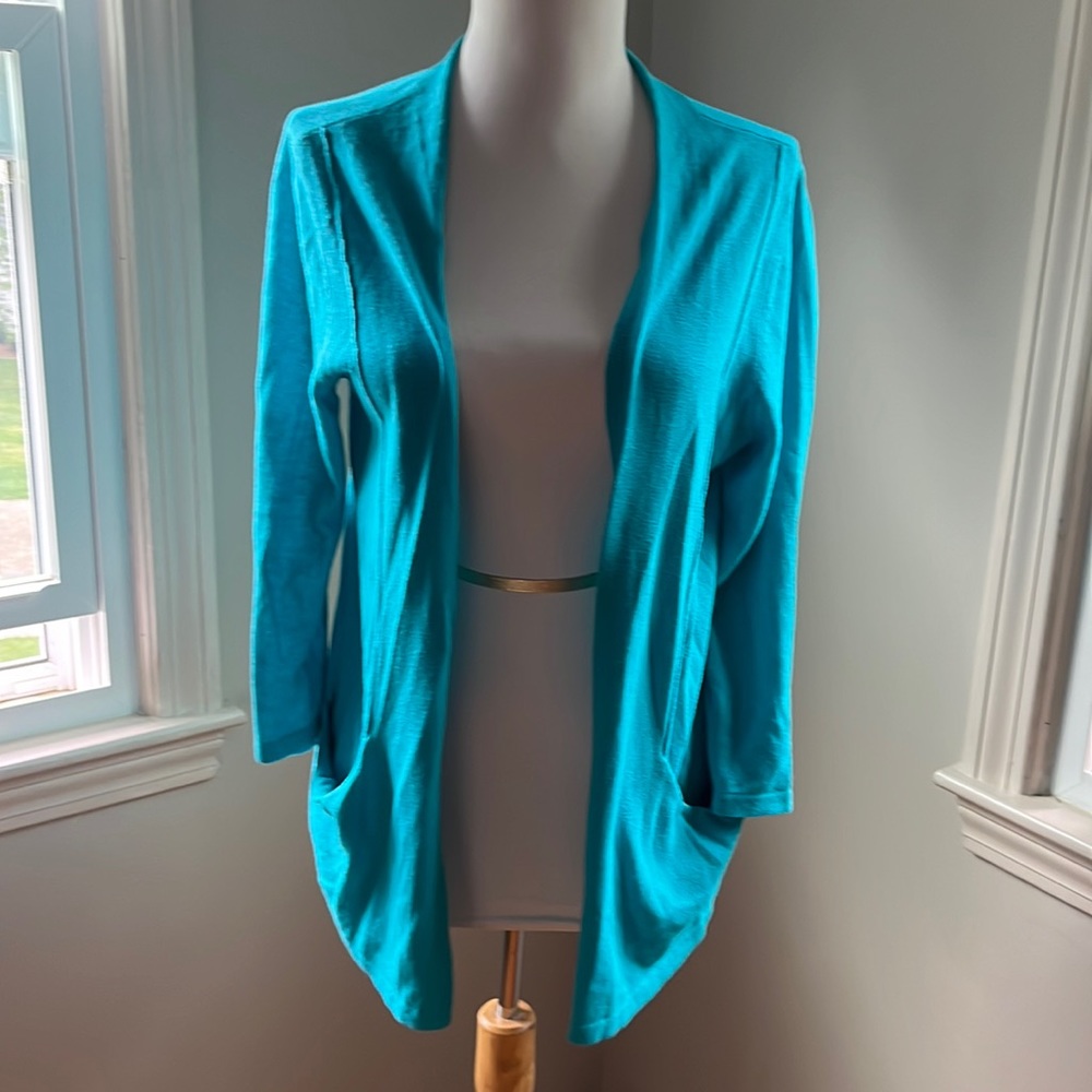 Talbots summer blue lightweight cardigan